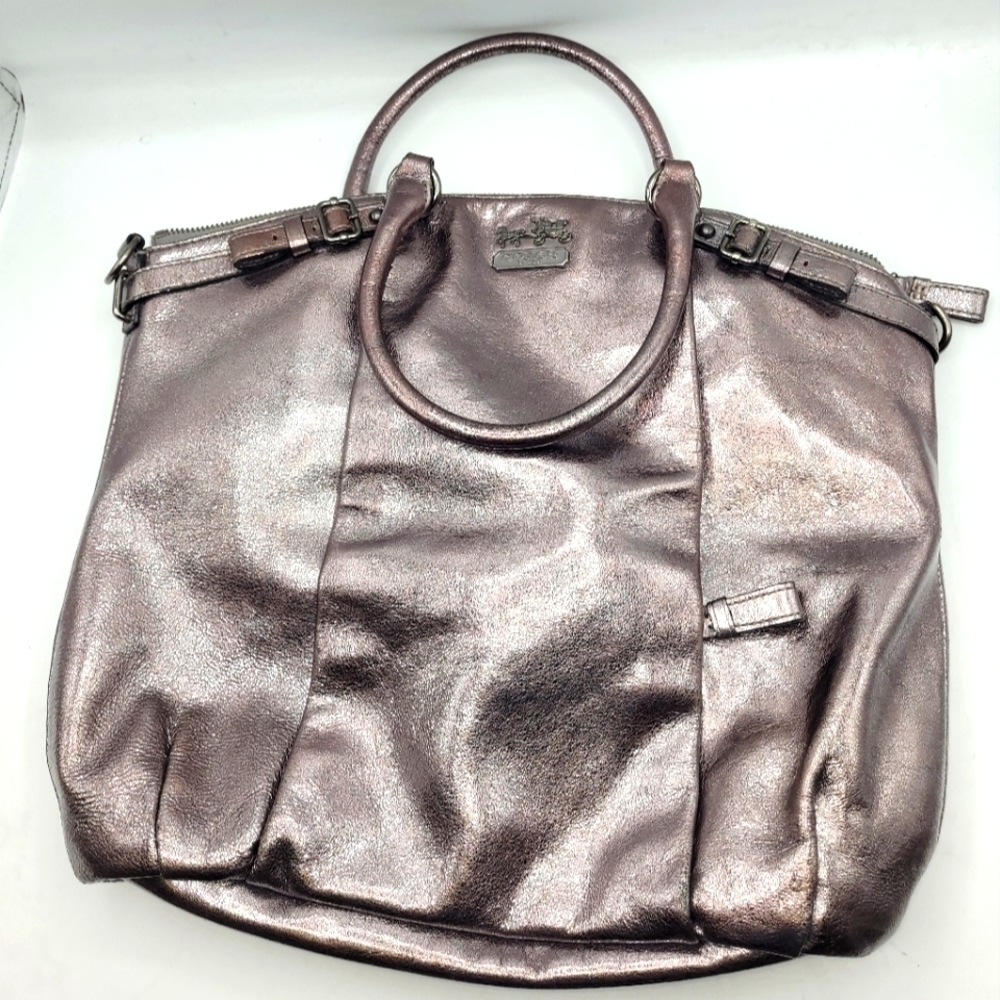 COACH Madison Metallic Leather Lindsey Large Bag - Picture 2 of 16